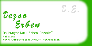 dezso erben business card